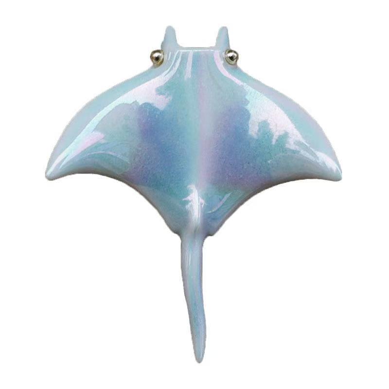 Manta Ray Ceramic Brooch