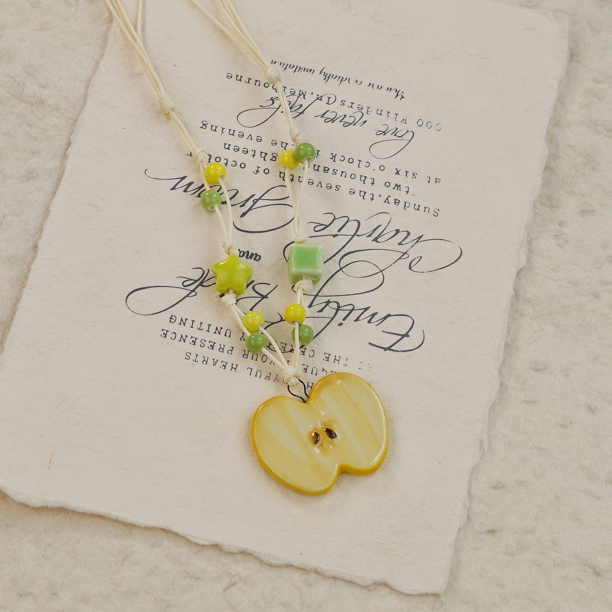 Ceramic Apple Necklace