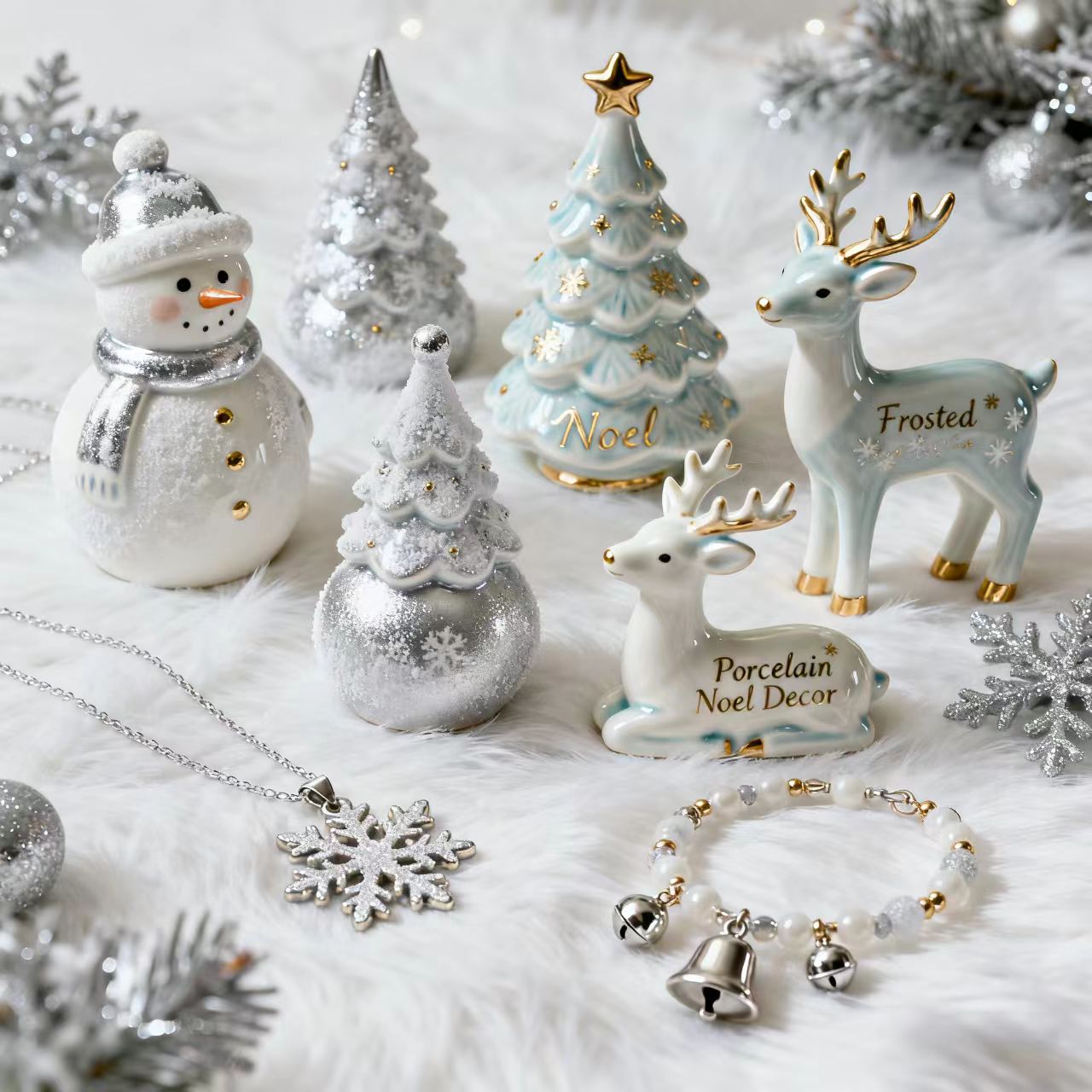 Frosted Porcelain Noel Decor