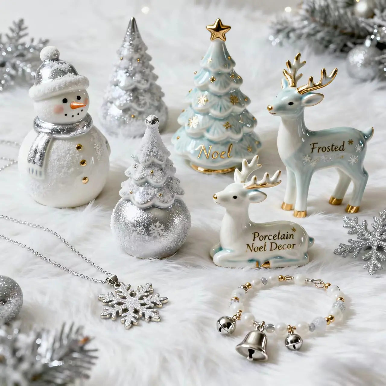 Frosted Porcelain Noel Decor - A&N