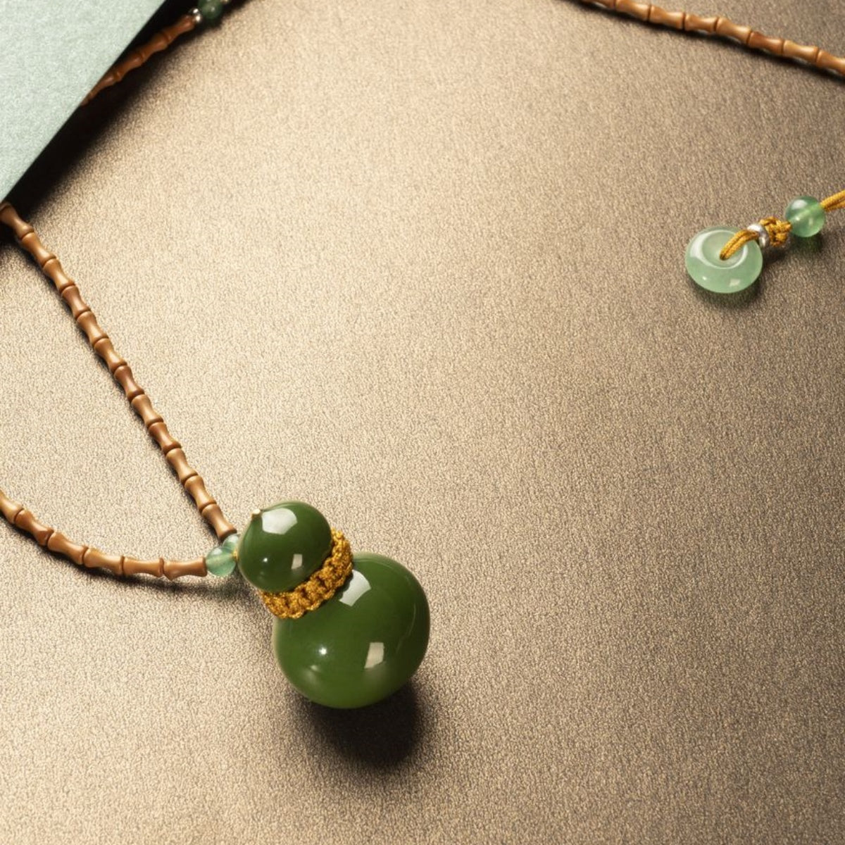 Artisanal Bright Green Gourd Ceramic Jewelry Set
