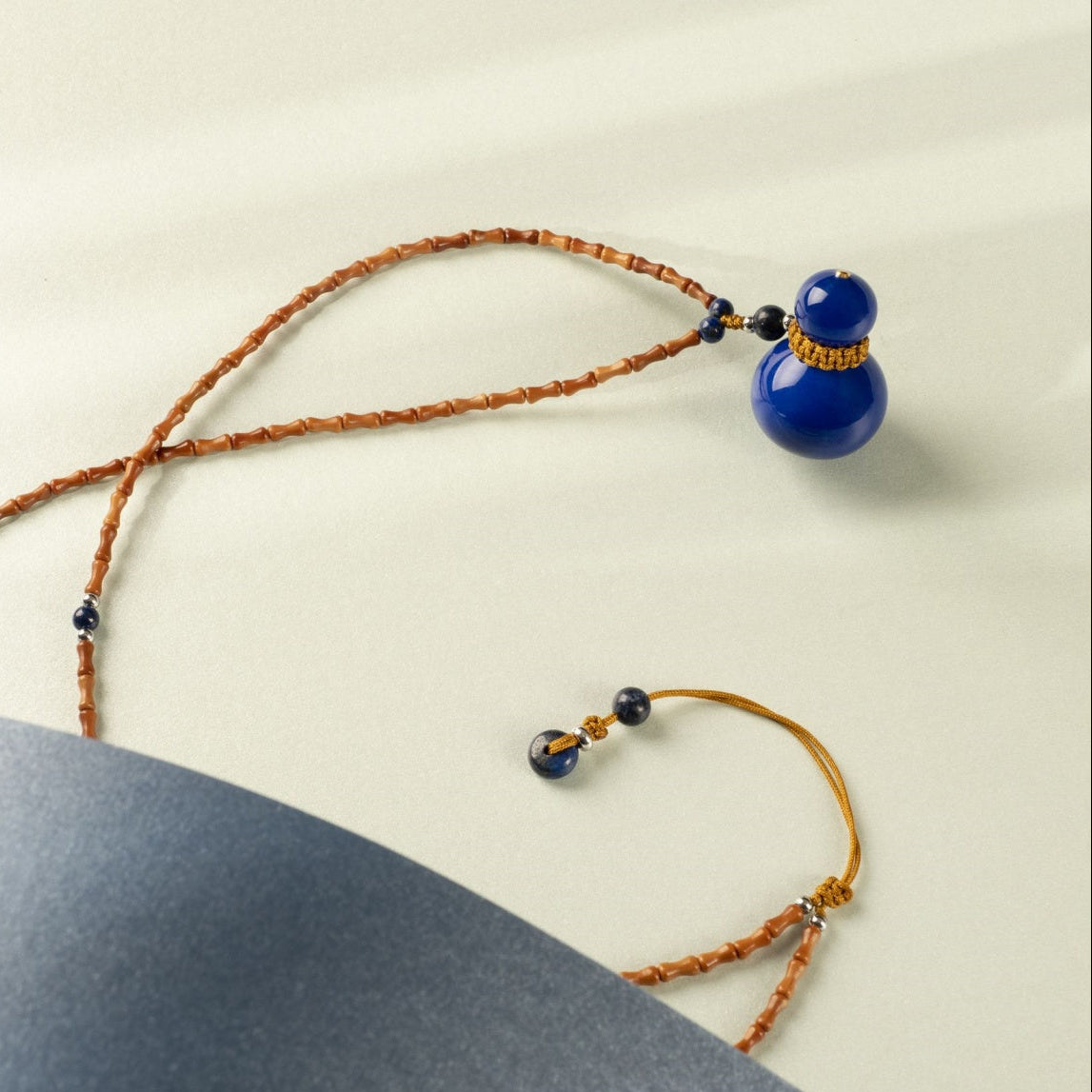 Artisan Blue Ceramic Gourd Jewelry Collection