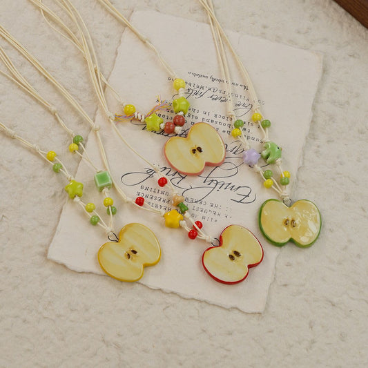 Ceramic Apple Necklace