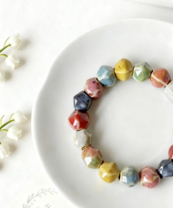 Rainbow Ceramic Beaded Bracelet