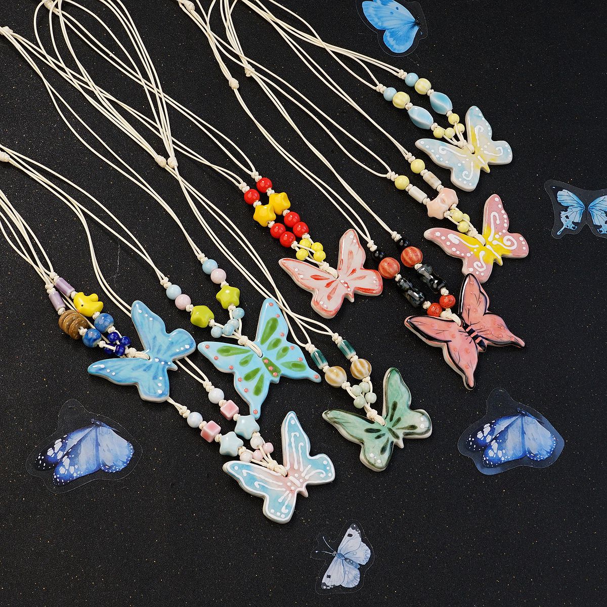 Ceramic Butterfly Necklace