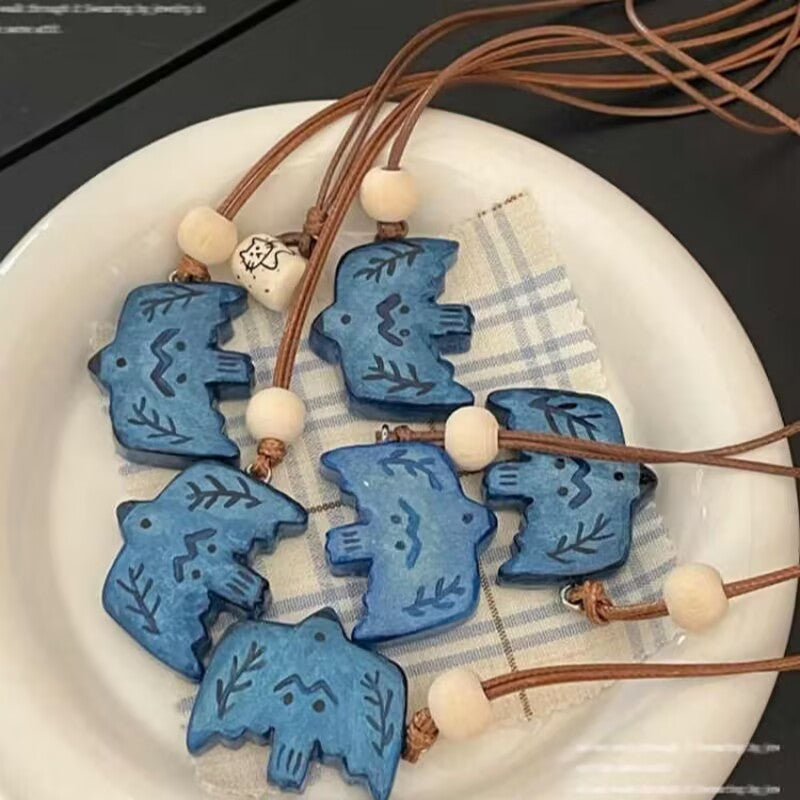 Ceramic Animal Necklace （Bird / Fox）