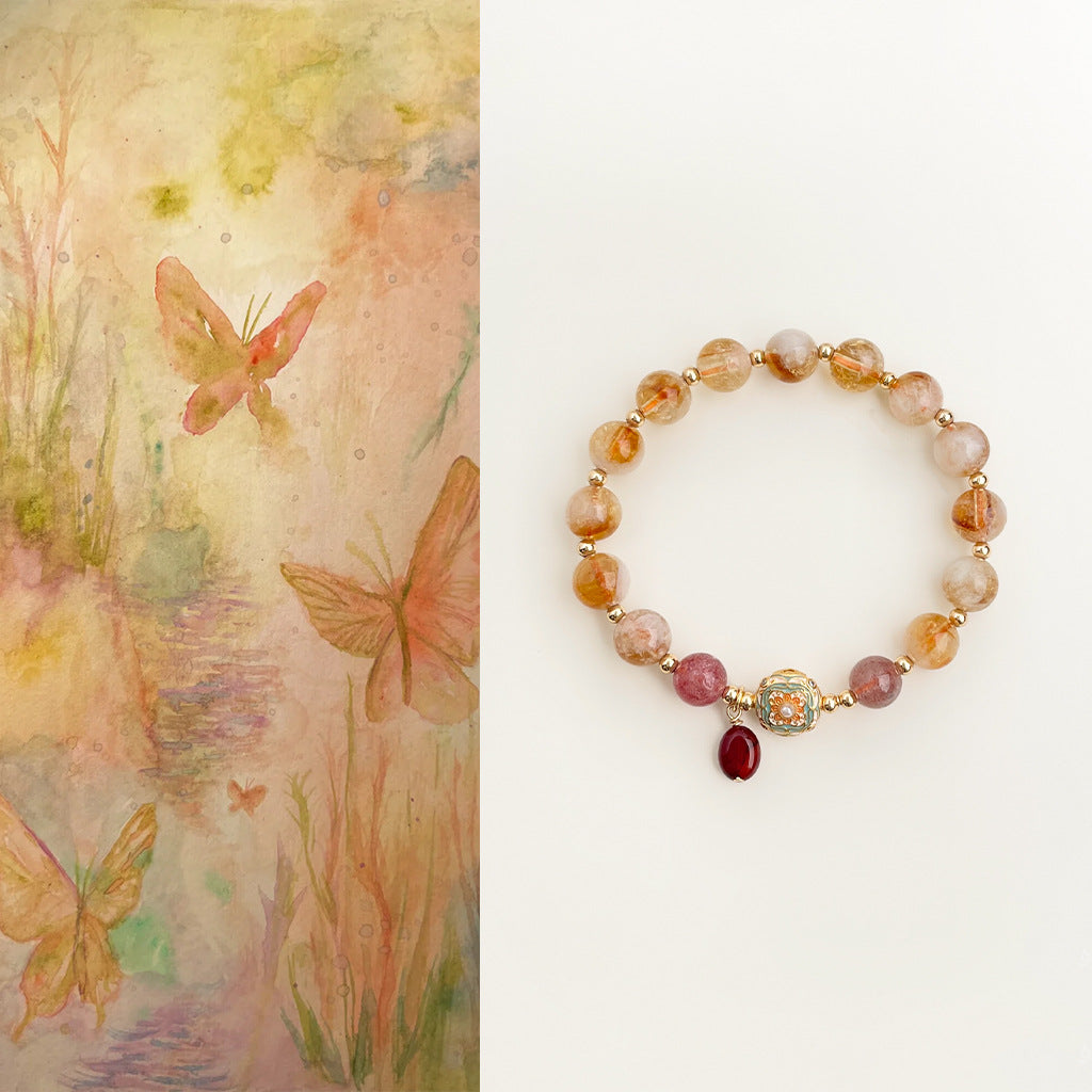 Handmade Warm Multi-Color Mixed Citrine Bracelet