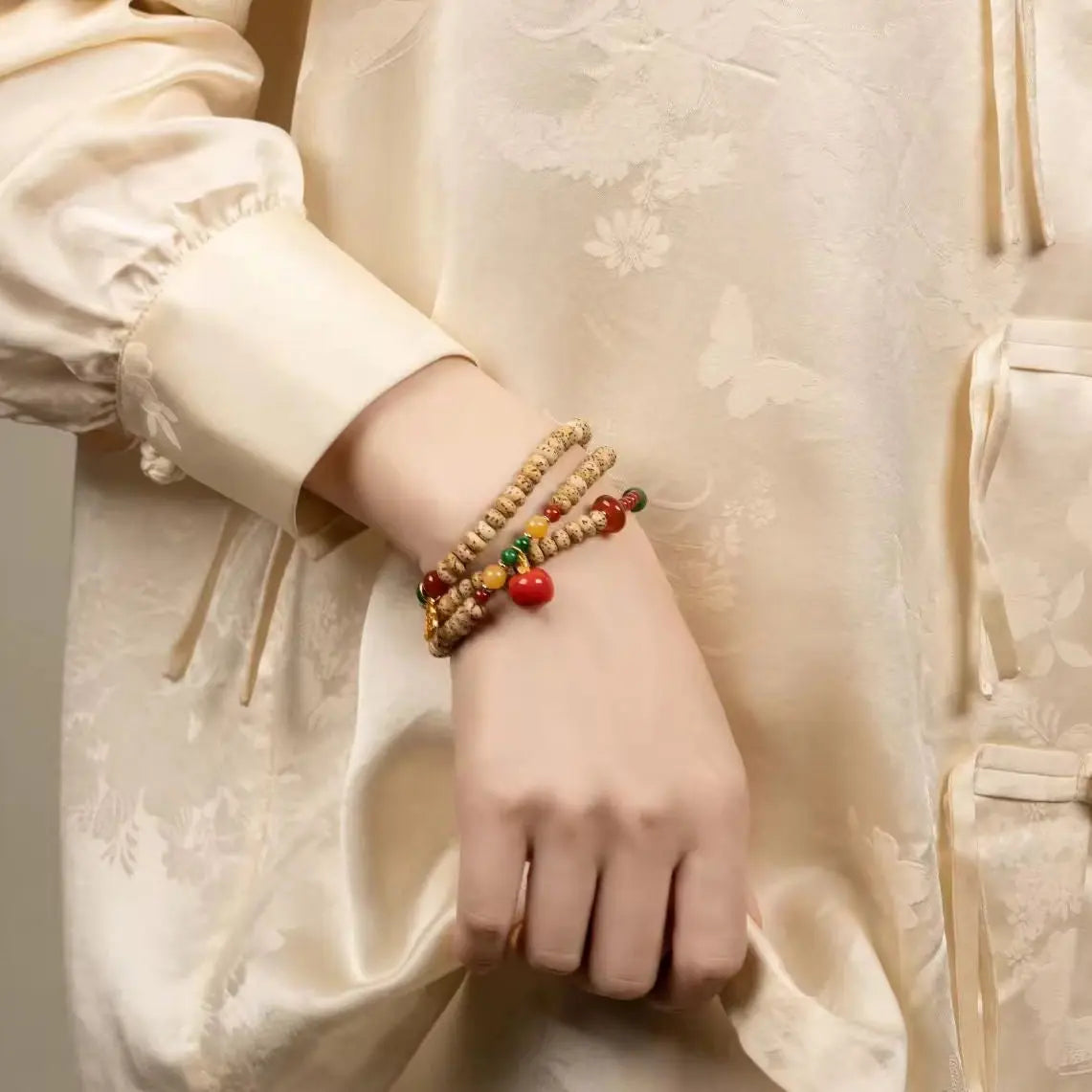 Handmade Apple-Themed Ceramic Jewelry Set A&N