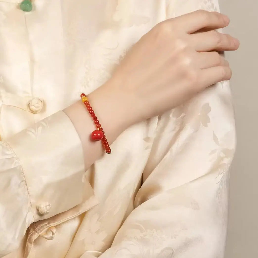 Handmade Apple-Themed Ceramic Jewelry Set A&N