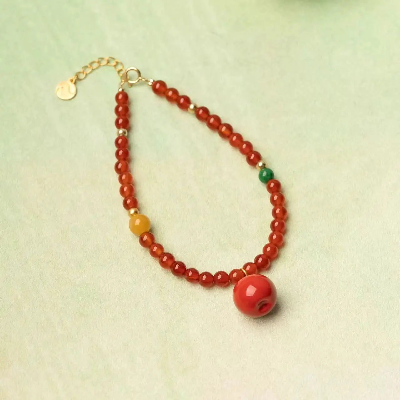 Handmade Apple-Themed Ceramic Jewelry Set A&N