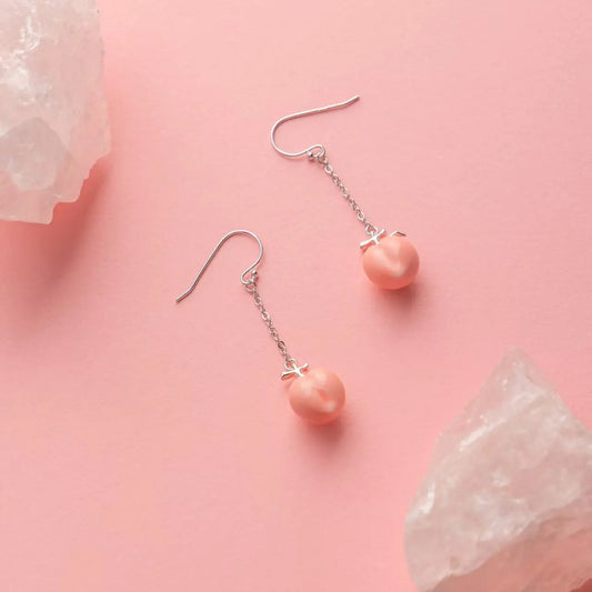 Handmade Peach-Themed Ceramic Jewelry Set A&N