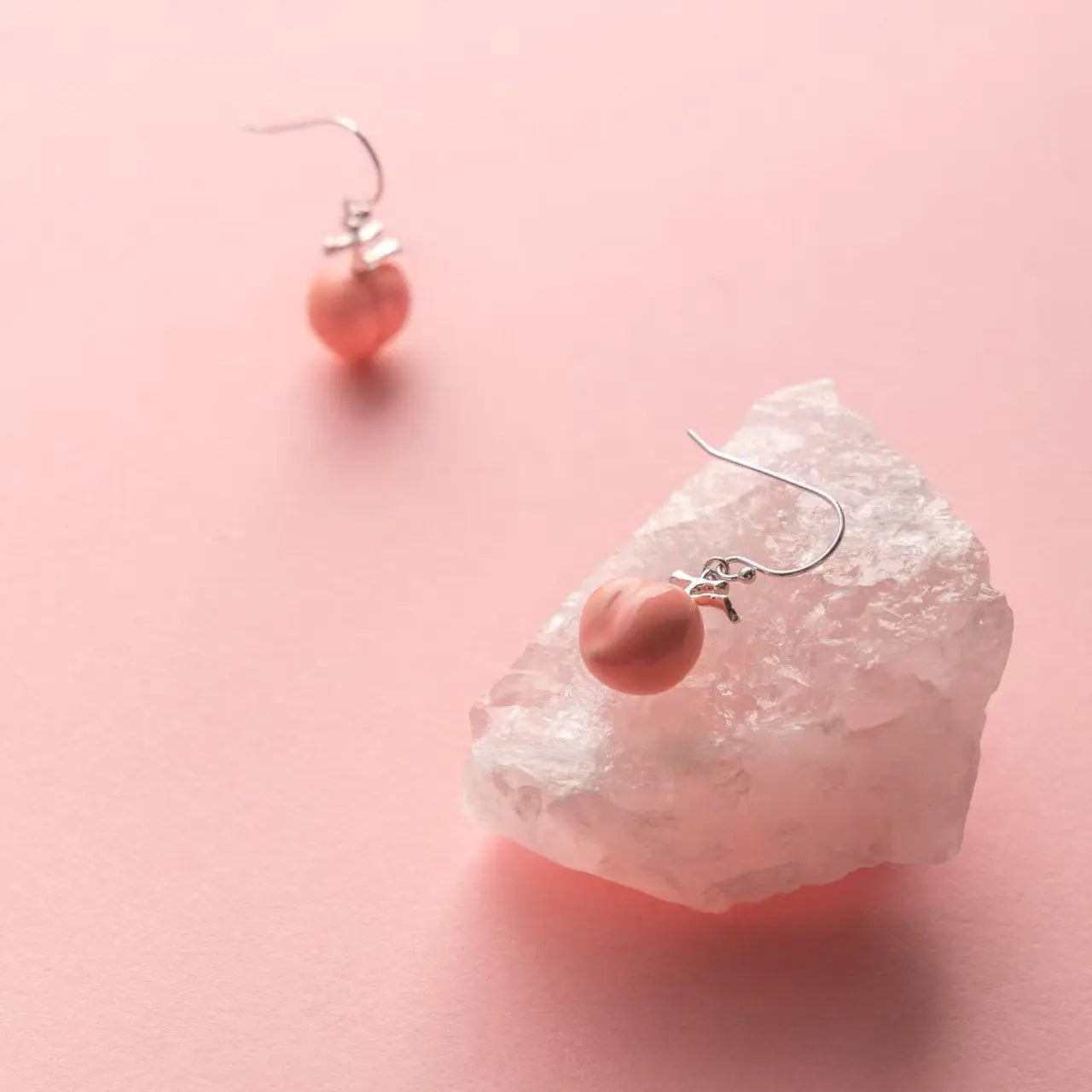 Handmade Peach-Themed Ceramic Jewelry Set A&N