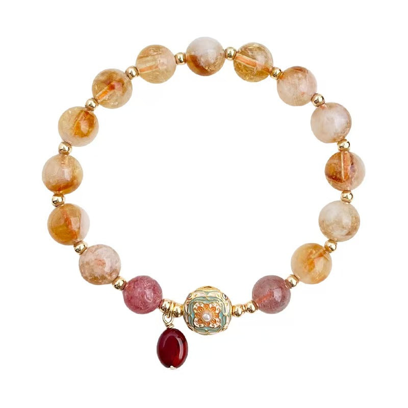 Handmade Warm Multi-Color Mixed Citrine Bracelet