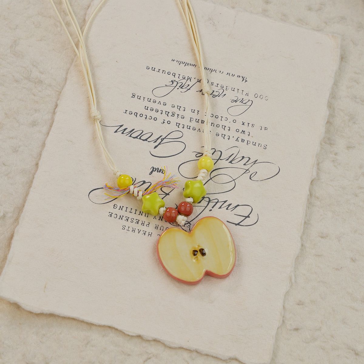 Ceramic Apple Necklace