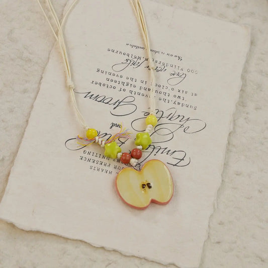 Ceramic Apple Necklace A&N