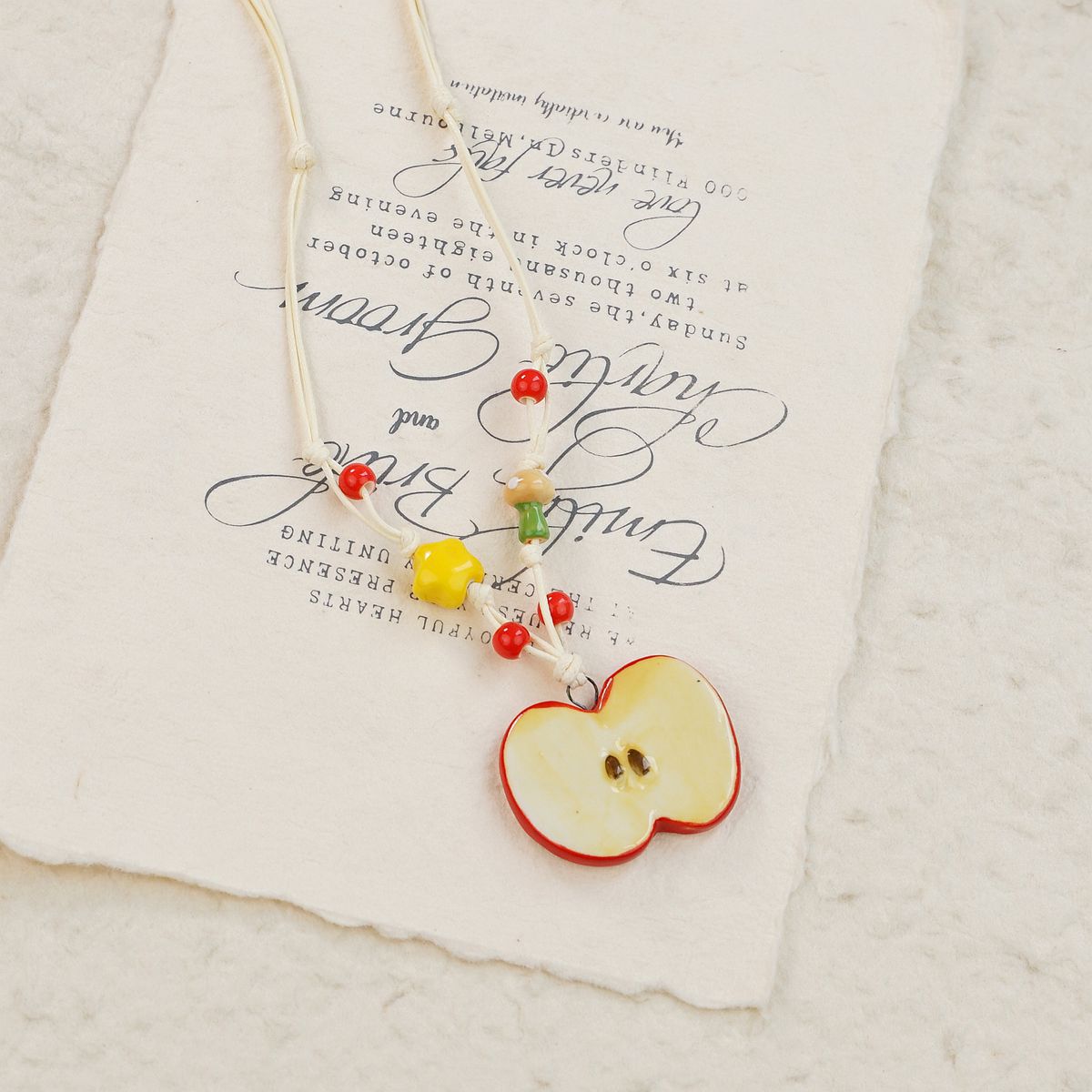 Ceramic Apple Necklace