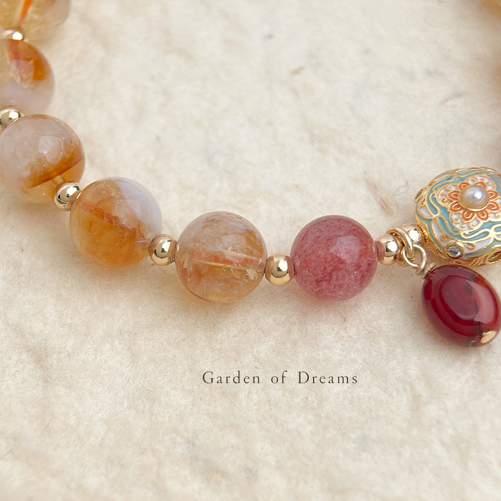 Handmade Warm Multi-Color Mixed Citrine Bracelet
