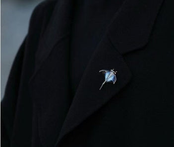 Manta Ray Ceramic Brooch