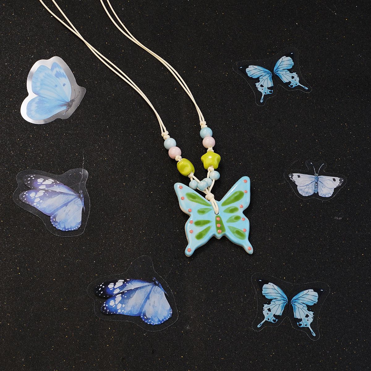 Ceramic Butterfly Necklace