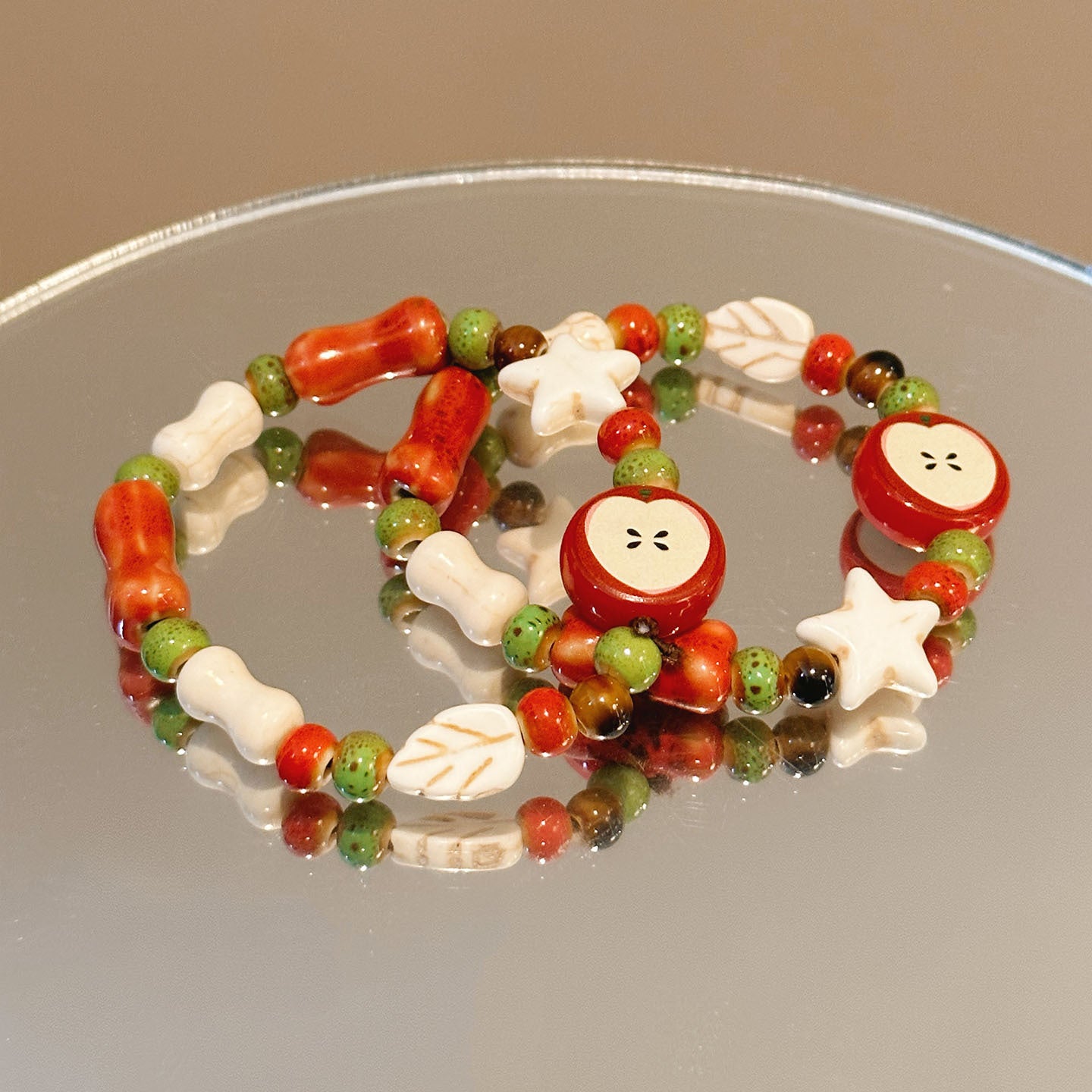Ceramic Apple Bracelet