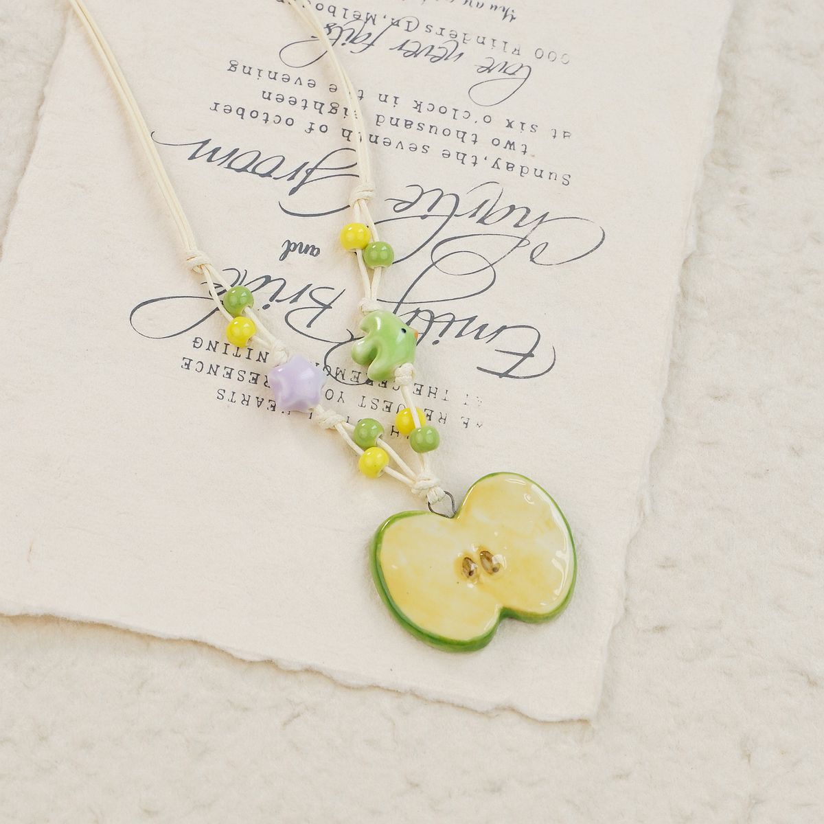 Ceramic Apple Necklace