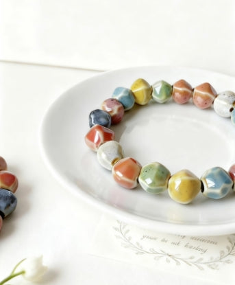 Rainbow Ceramic Beaded Bracelet