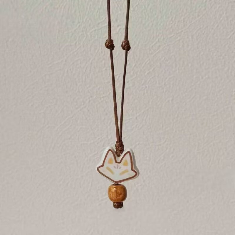 Ceramic Animal Necklace （Bird / Fox）