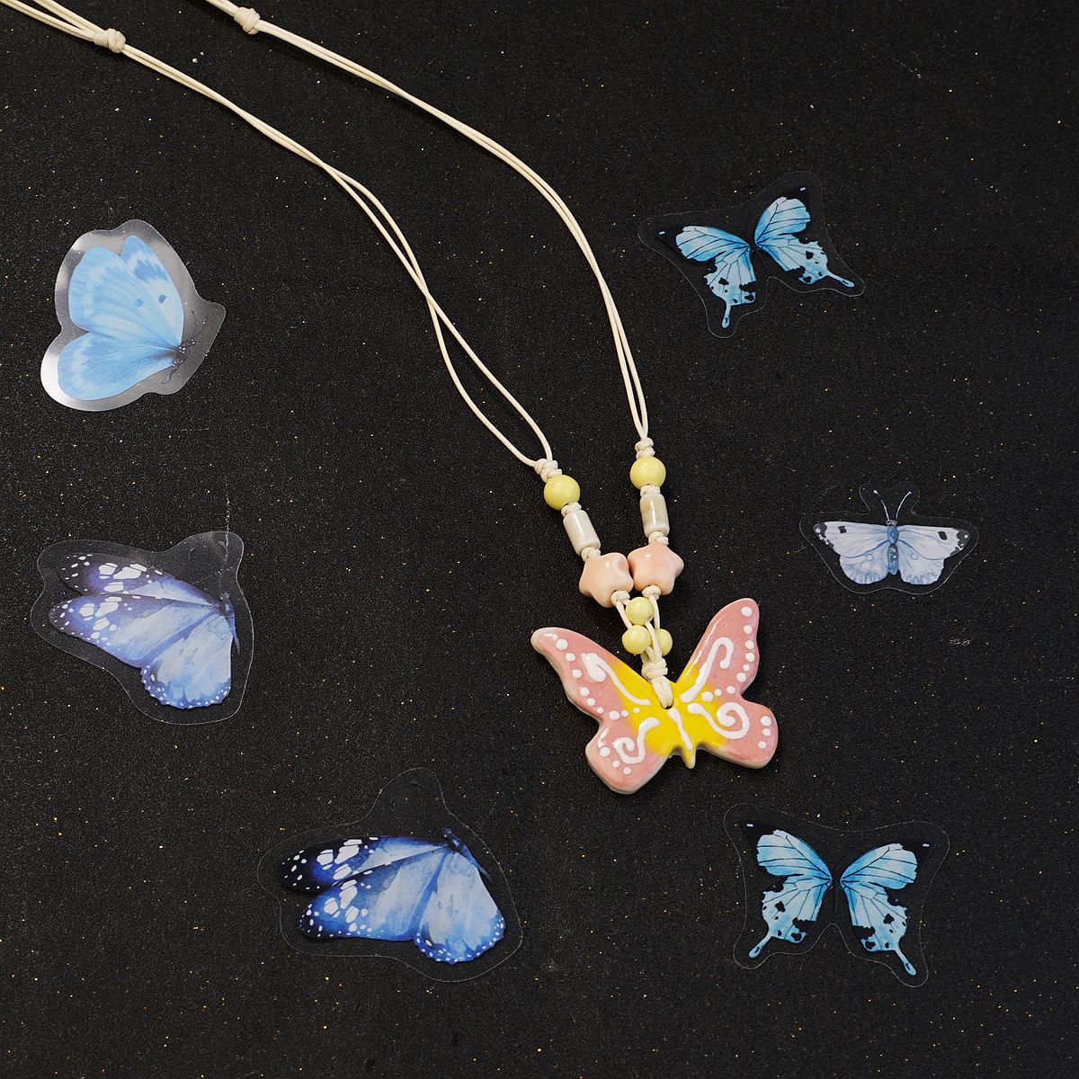 Ceramic Butterfly Necklace