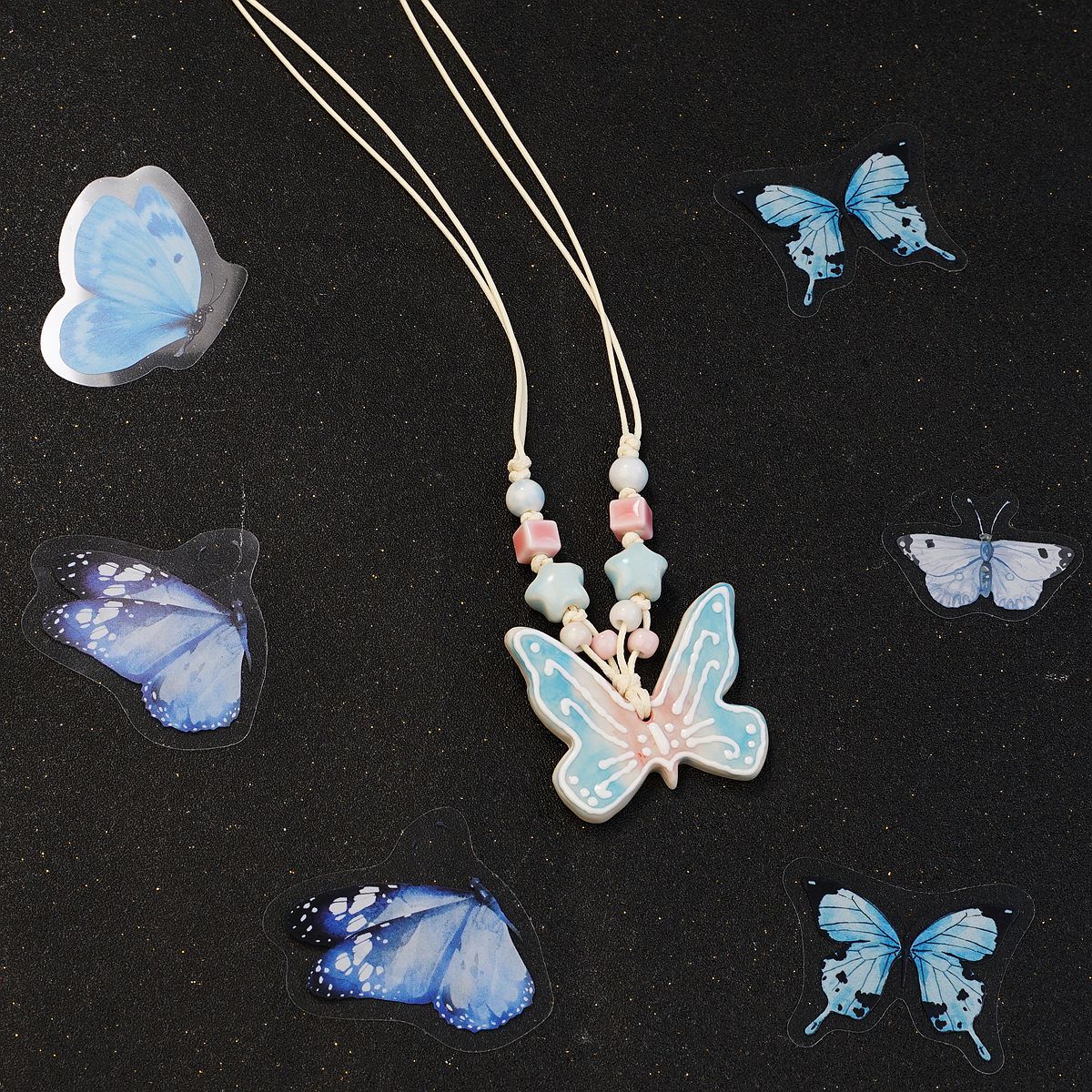 Ceramic Butterfly Necklace