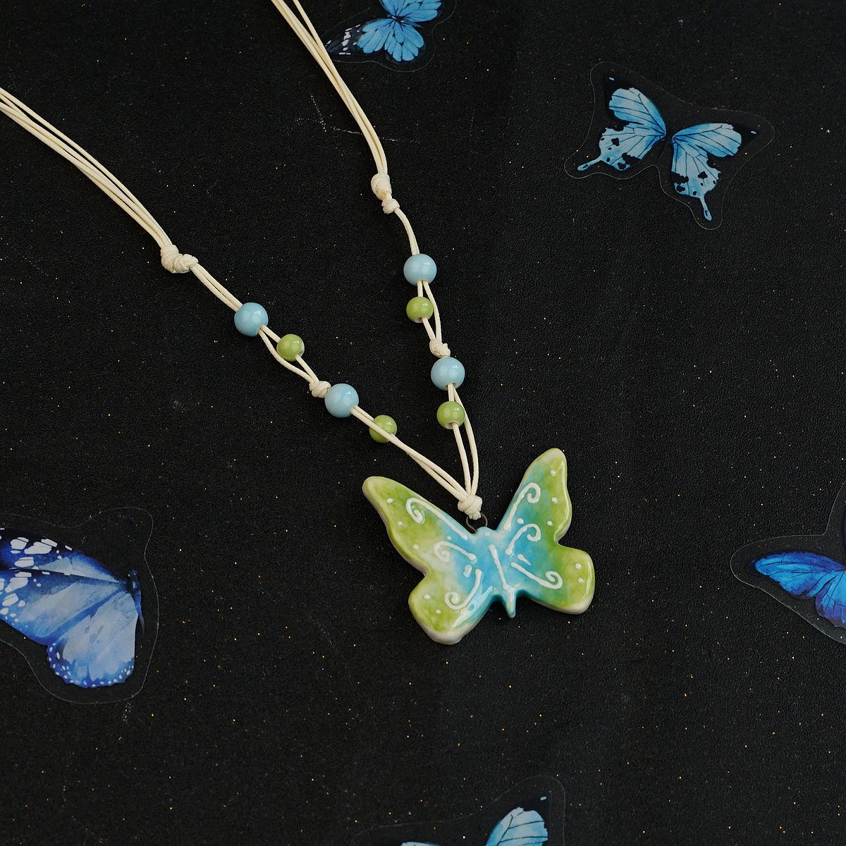 Ceramic Butterfly Necklace
