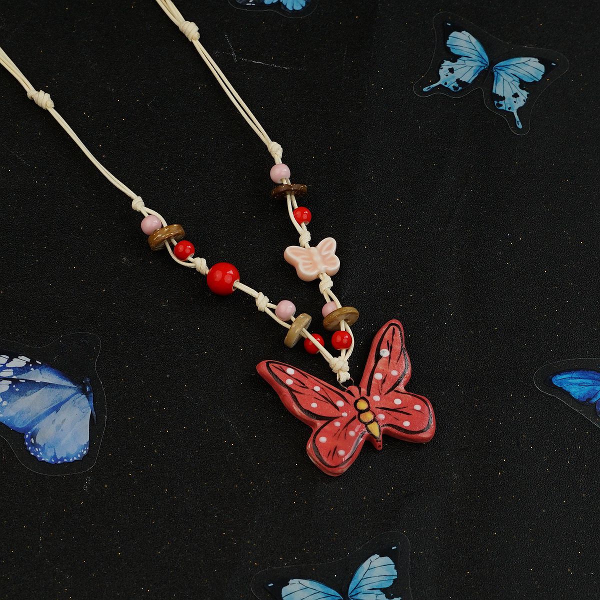 Ceramic Butterfly Necklace