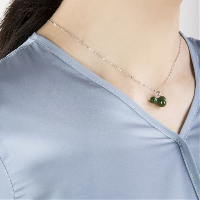 Artisanal Bright Green Gourd Ceramic Jewelry Set