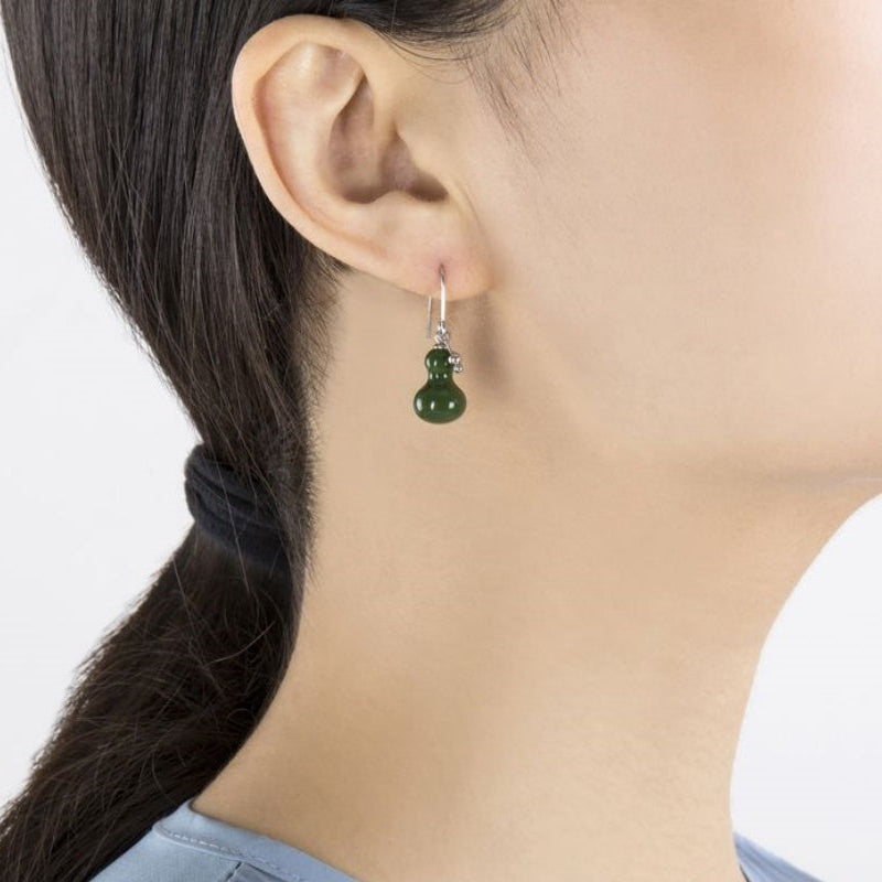 Artisanal Bright Green Gourd Ceramic Jewelry Set