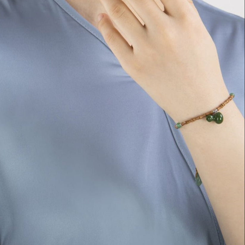 Artisanal Bright Green Gourd Ceramic Jewelry Set