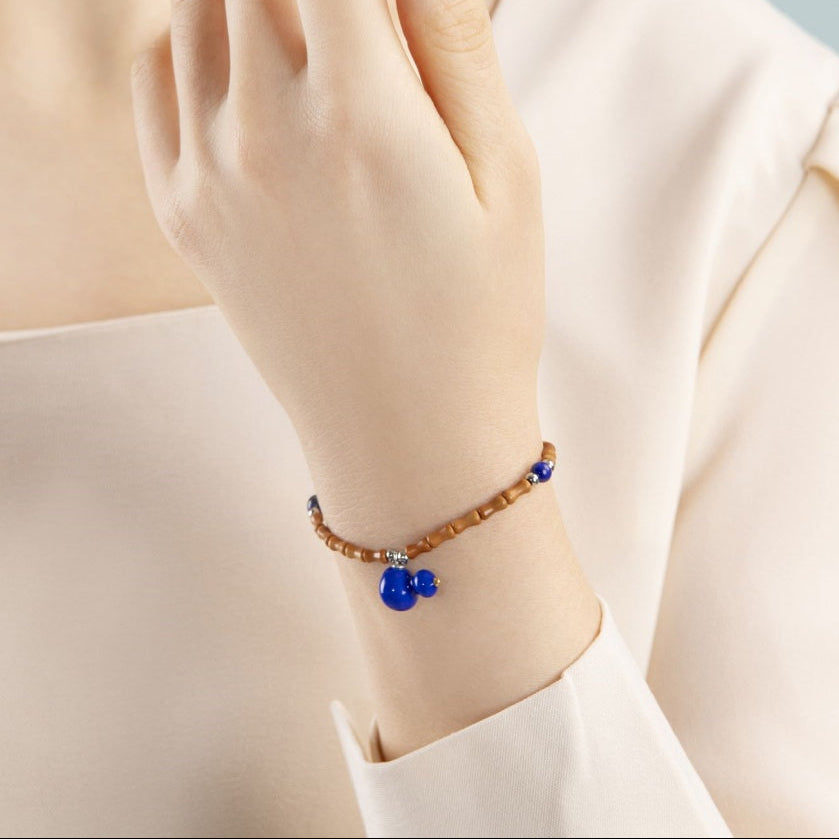 Artisan Blue Ceramic Gourd Jewelry Collection