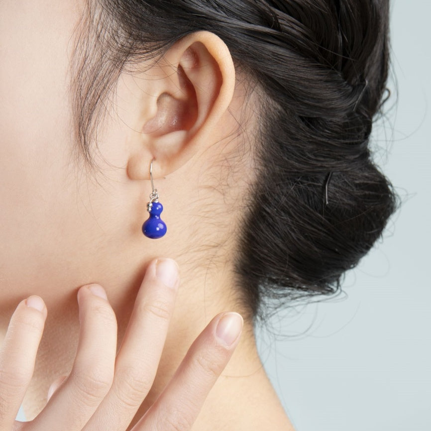 Artisan Blue Ceramic Gourd Jewelry Collection