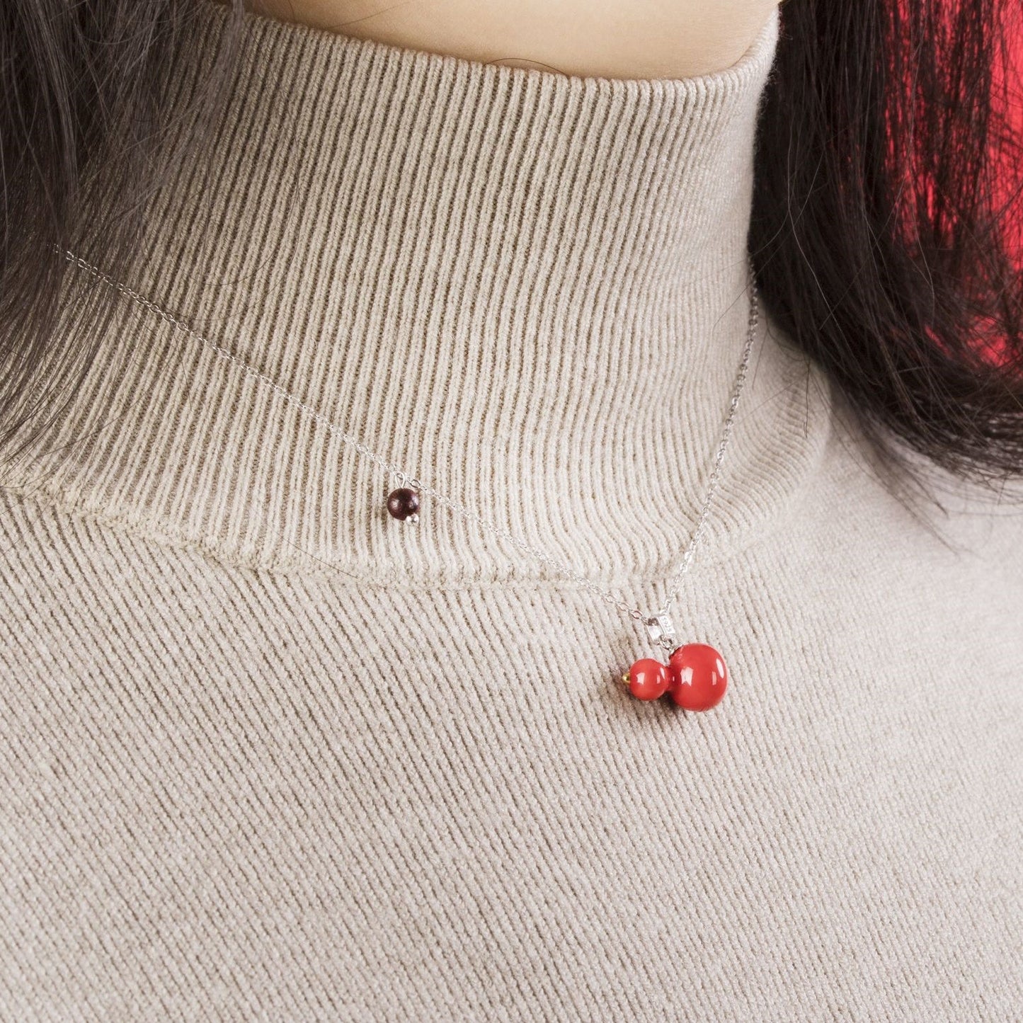 Artisan Red Ceramic Gourd Jewelry Set